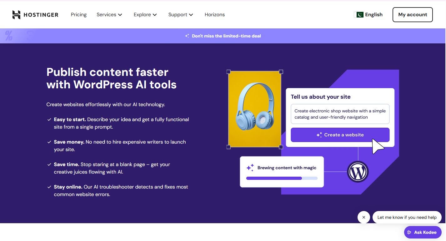 Hostinger 20% Off with Free Domain